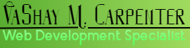 This is the logo for VaShay M. Carpenter, a Web Development Specialist